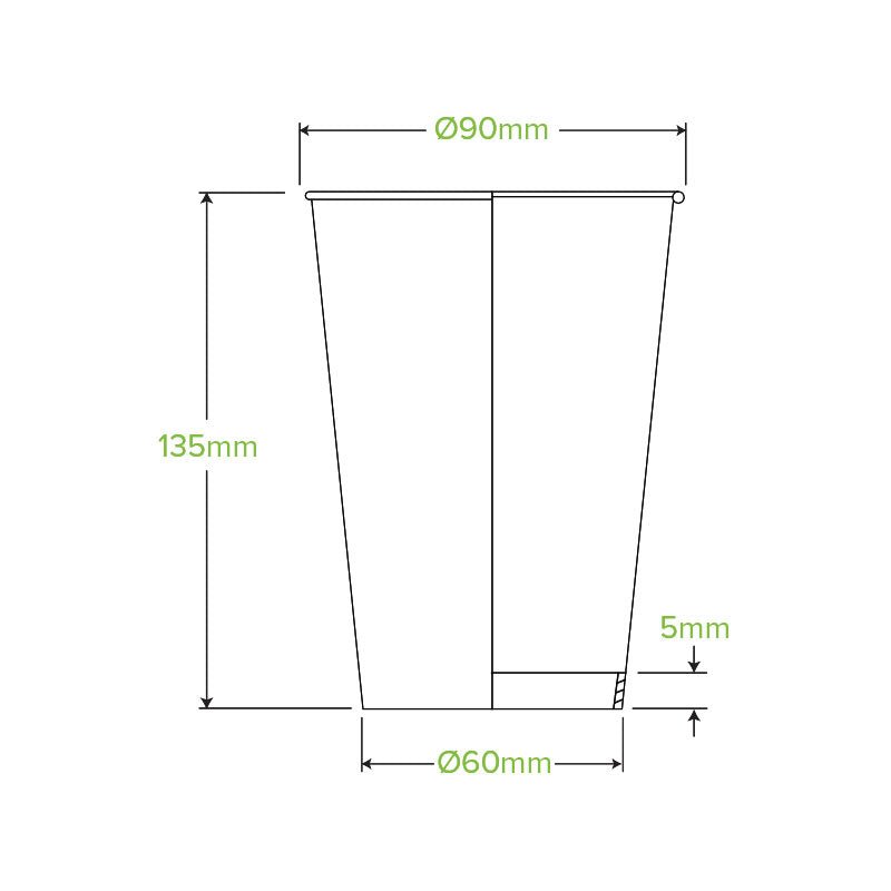 510mL/16oz (90mm) Leaf Single Wall BioCup - 1000/CTN - TEM IMPORTS™