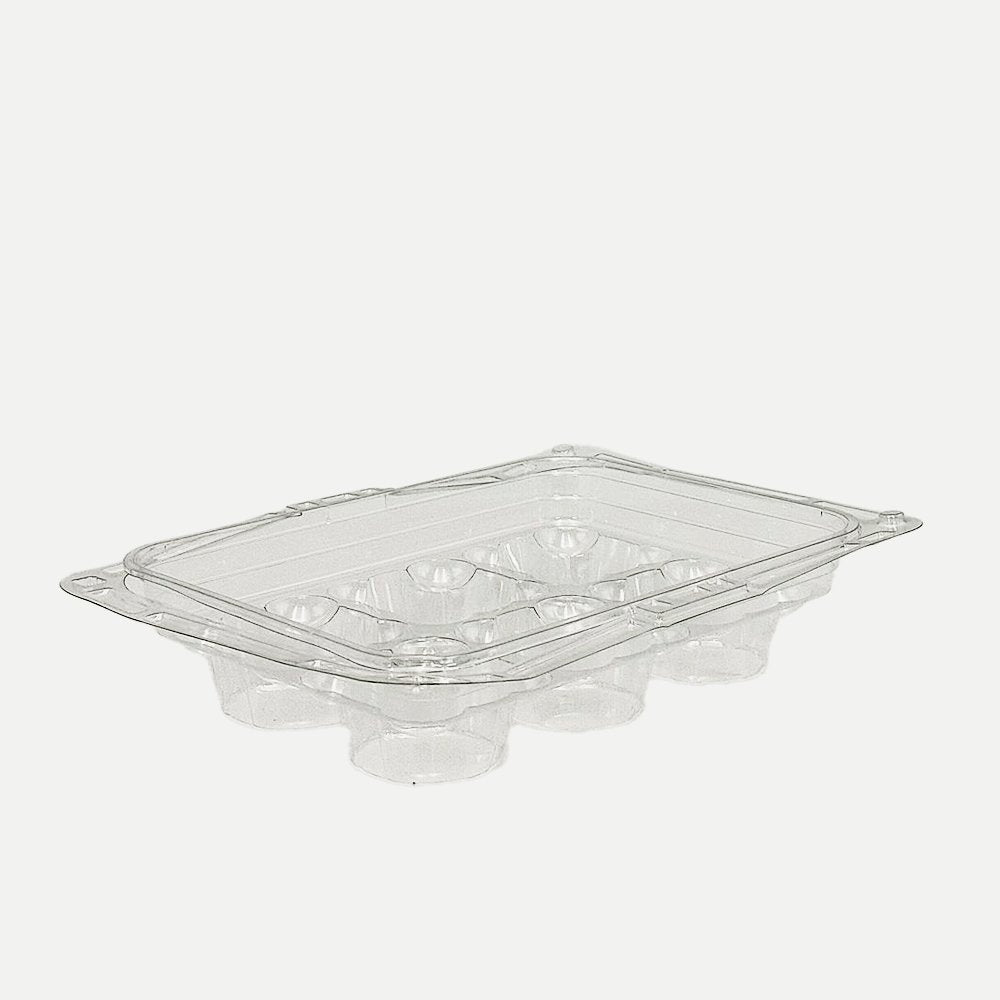 6 CupCake Clear PET Hinged Lid Holder With Handle - TEM IMPORTS™