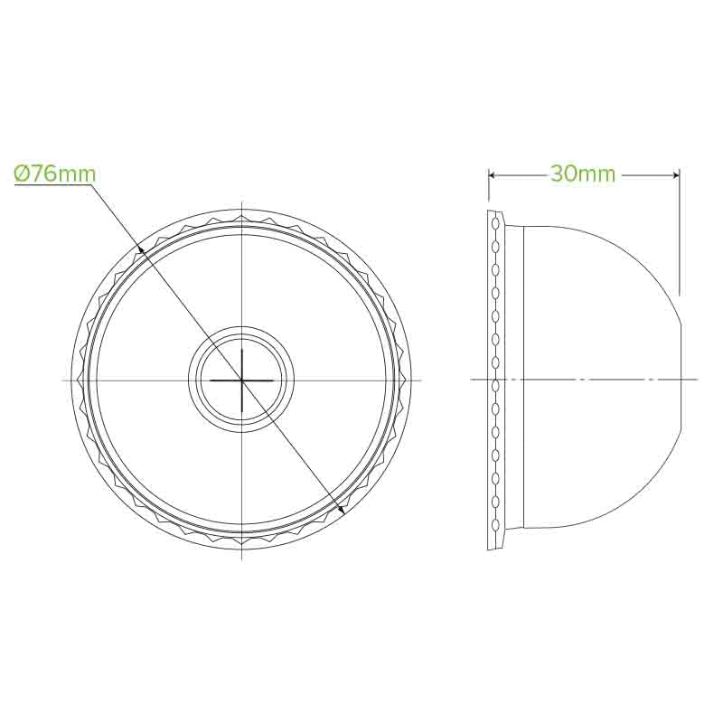 60-280mL (76mm) Dome X-Slot Hole Clear BioCup Lid - 1000pcs/ctn - TEM IMPORTS™