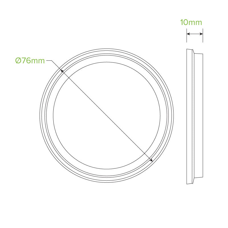 60-280mL (76mm) Flat Clear BioCup Lid - 1000pcs/ctn - TEM IMPORTS™