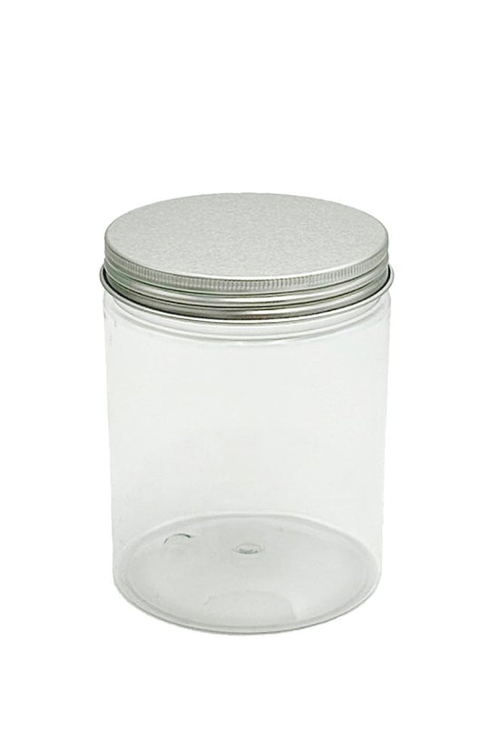 600mL/89mm Neck Straight Sided Plastic Jar With Metal Lid - TEM IMPORTS™