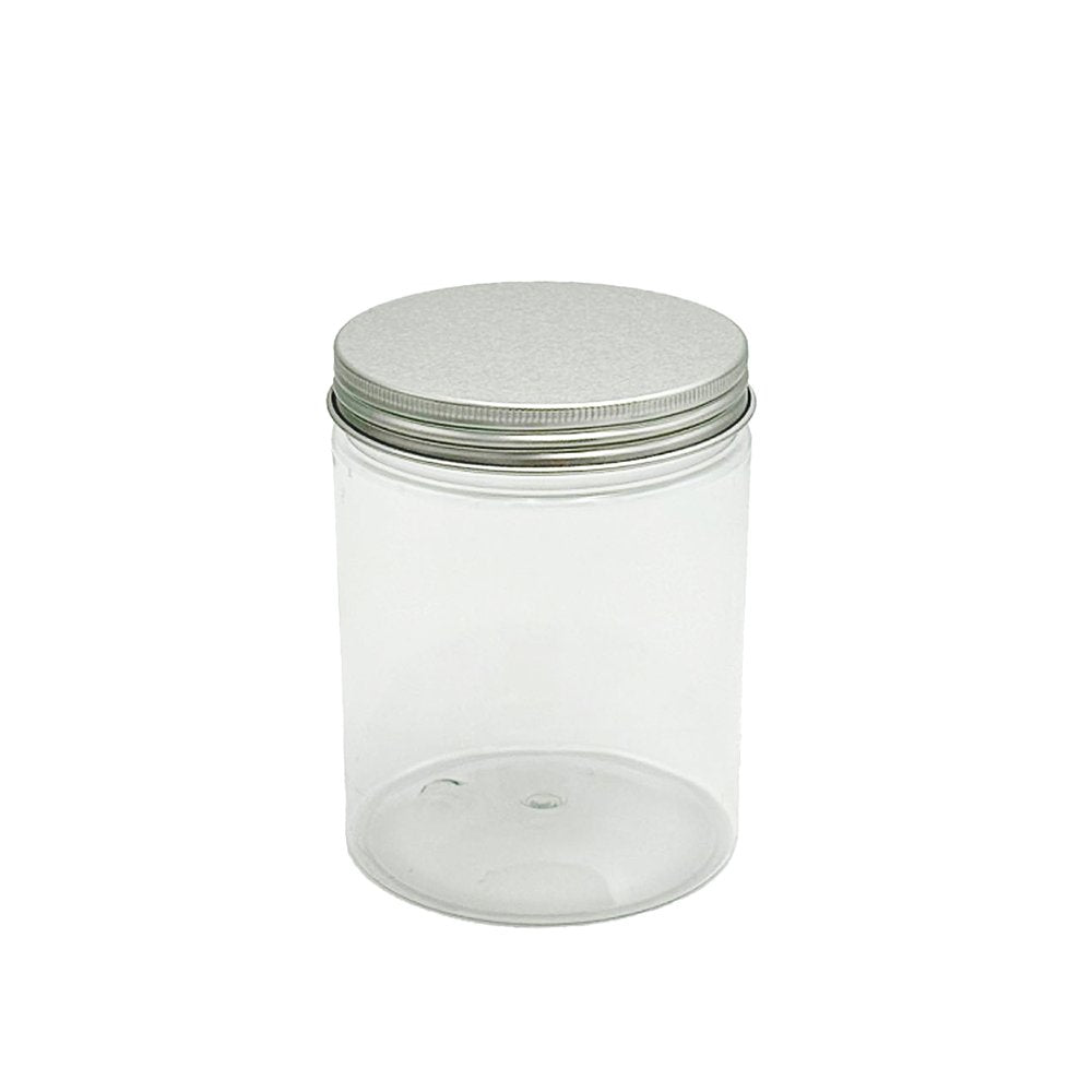 600mL/89mm Neck Straight Sided Plastic Jar With Metal Lid - TEM IMPORTS™