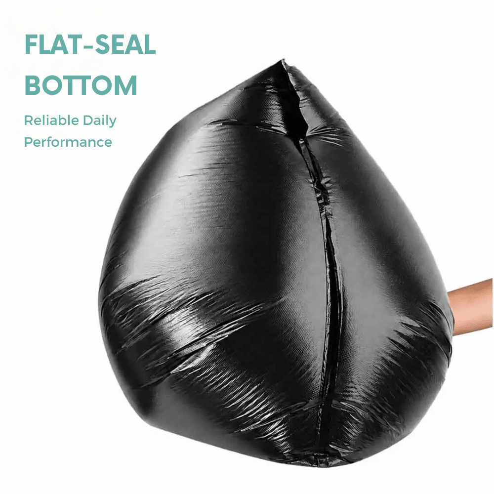 60L Black Heavy-Duty LDPE Flat-Sealed Bin Liners (Carton of 250) - TEM IMPORTS™