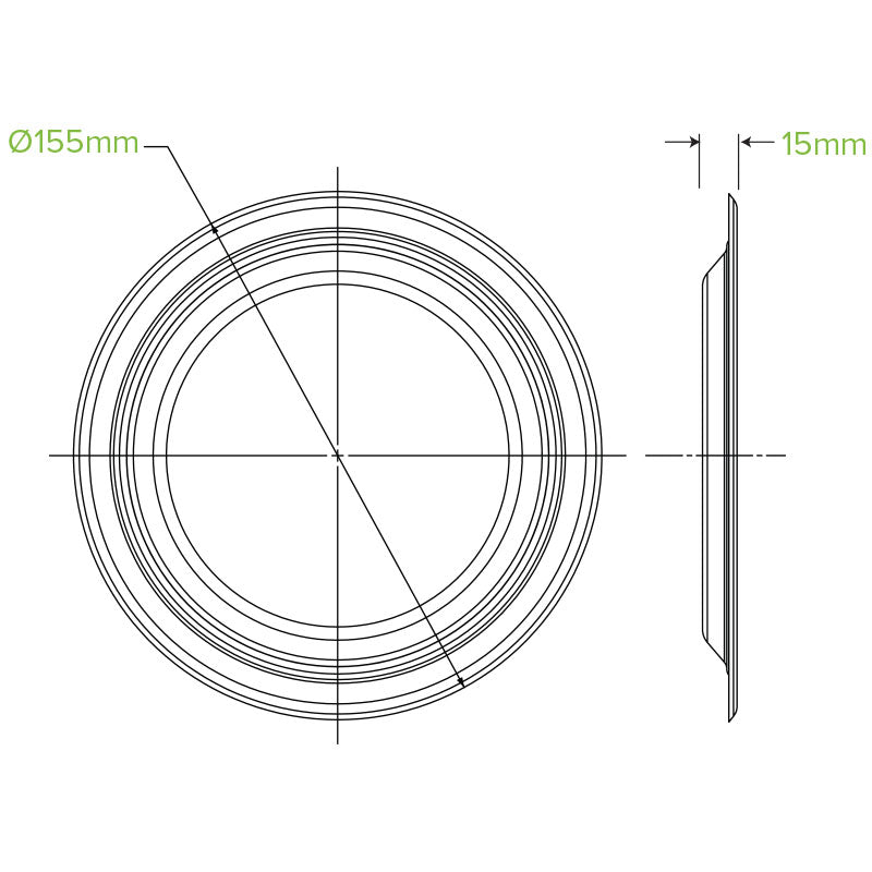 6"/150mm Round Plant Fibre Plate - 1000pcs/Ctn - TEM IMPORTS™