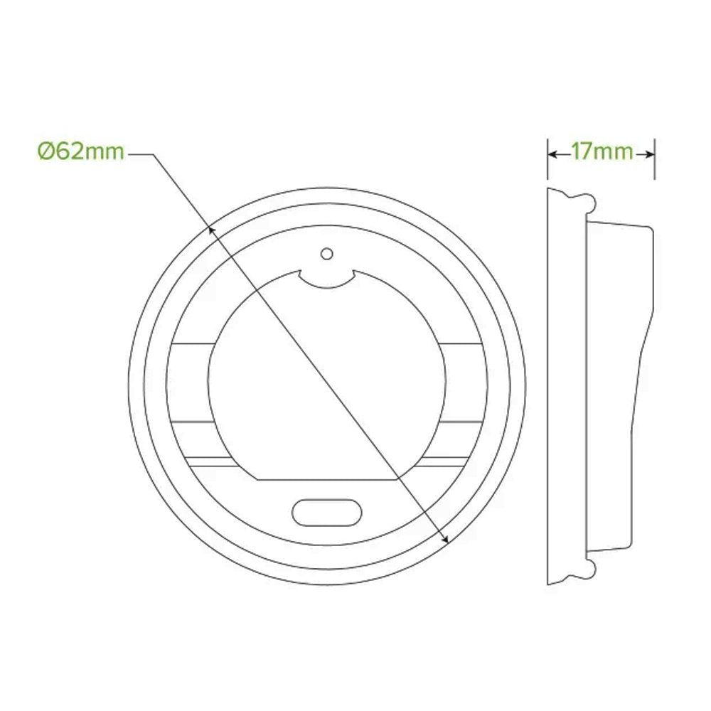 63mm / 4oz Natural Plant Fibre BioCup Lid - 2000pcs/Ctn - TEM IMPORTS™