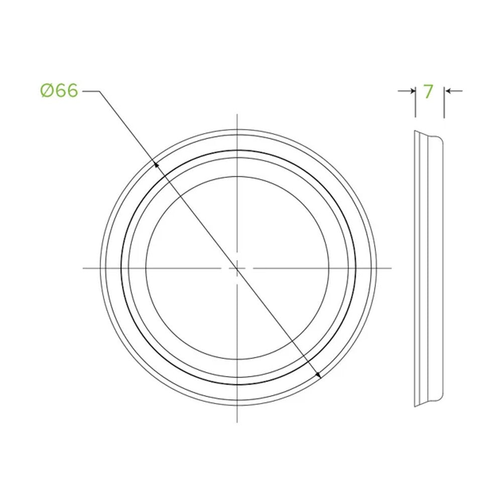 63mm / 4oz White PS No Hole BioCup Lid - 1000pcs/Ctn - TEM IMPORTS™