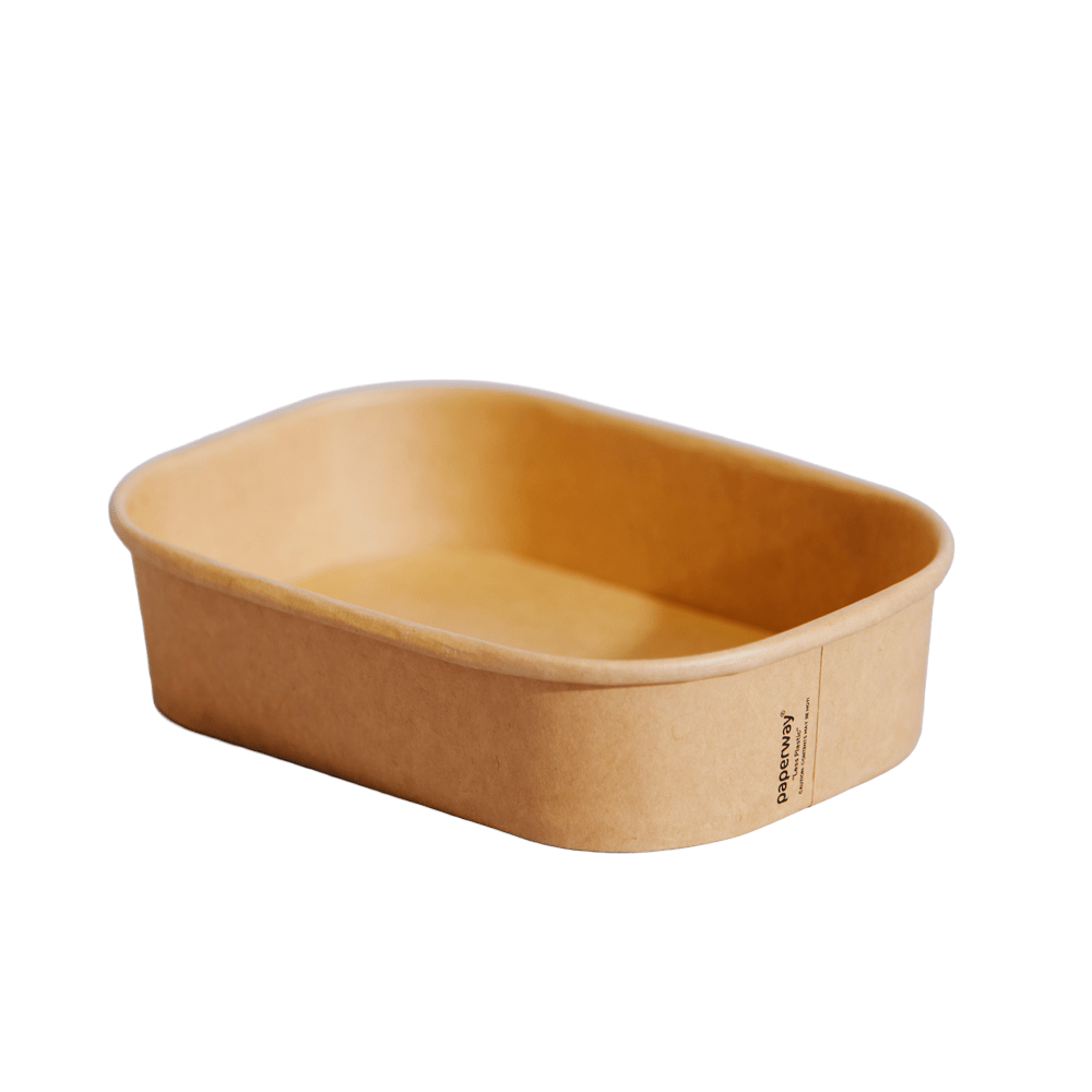 650mL Paperway™ PP Coated Kraft Rectangular Container - 300/CTN - TEM IMPORTS™