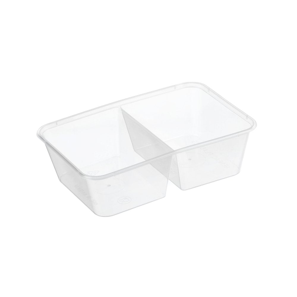 650mL Rectangular 2 Compartment Container - Natural - TEM IMPORTS™