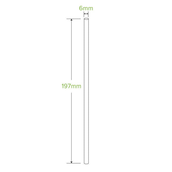 6mm Individually Wrapped Regular Black BioStraws - 2500pcs/Ctn - TEM IMPORTS™