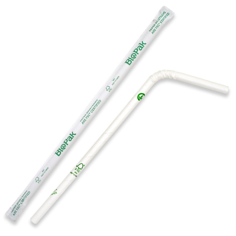 6mm Individually Wrapped White Bendy Straw - 2500pcs/Ctn - TEM IMPORTS™