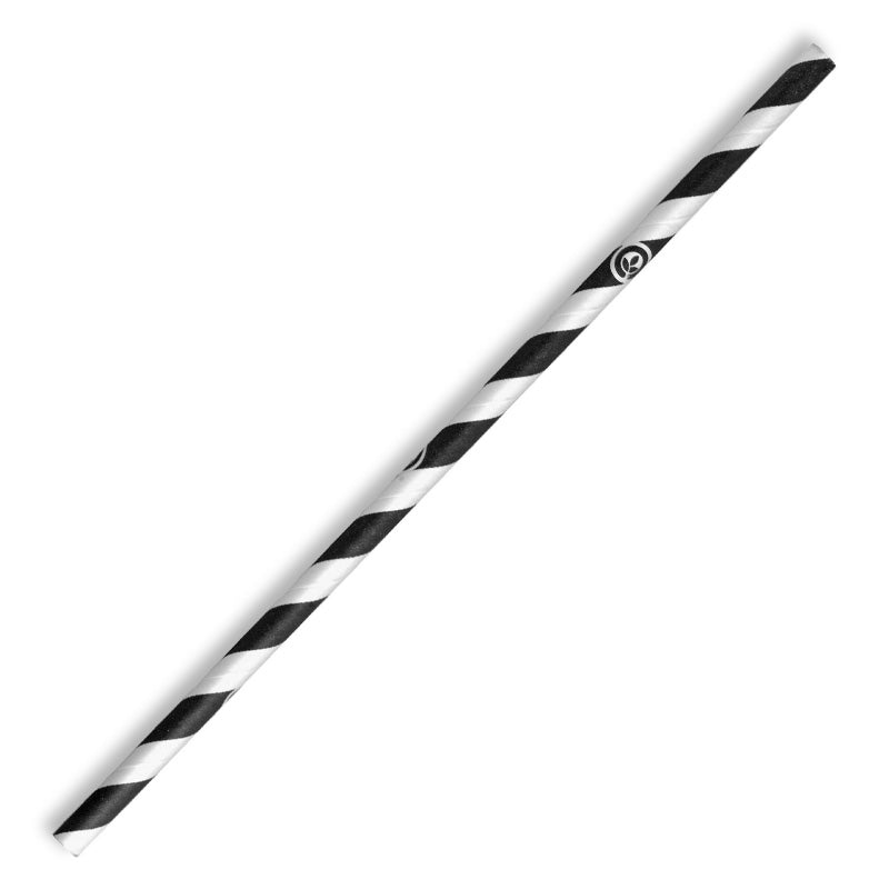 6mm Regular Black Stripe BioStraw - 2500pcs/Ctn - TEM IMPORTS™