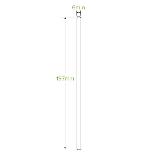 6mm Regular Red Stripe BioStraw - 2500pcs/Ctn - TEM IMPORTS™