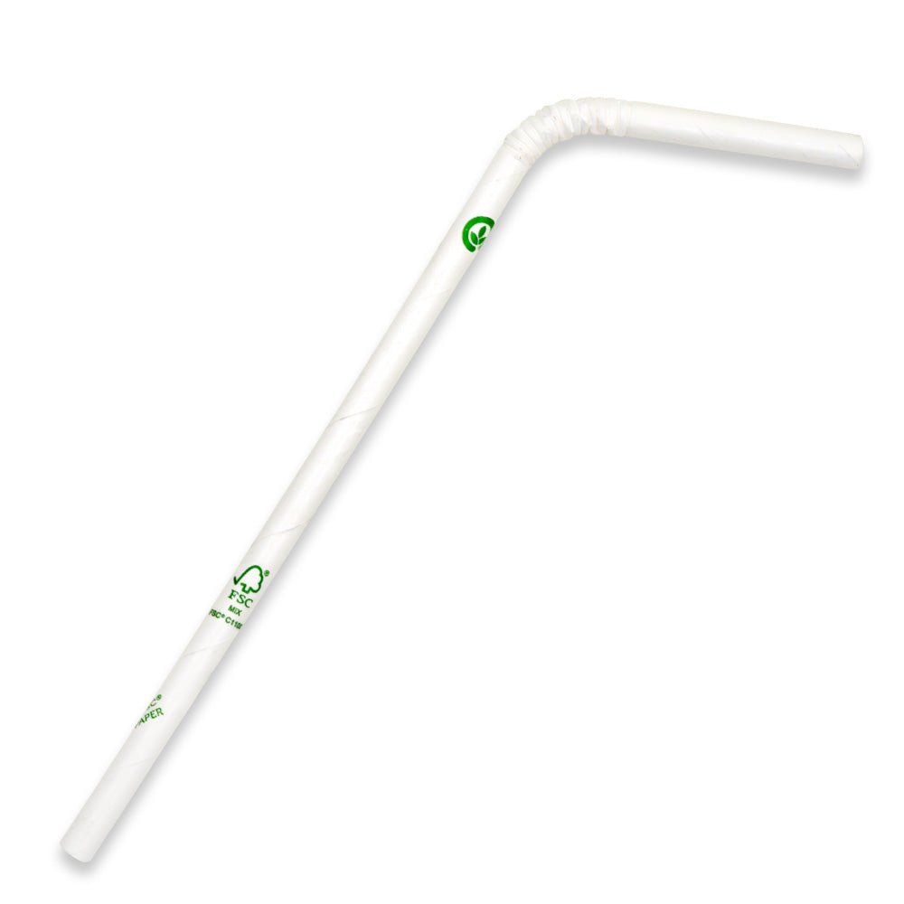 6mm Regular White Bendy BioStraw - 2500pcs/Ctn - TEM IMPORTS™