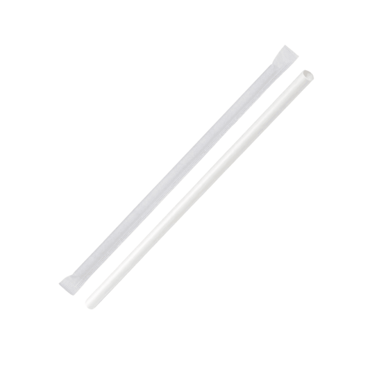 6mm White Wrapped Flat-End Cut Paper Straws (Carton of 2500) - TEM IMPORTS™