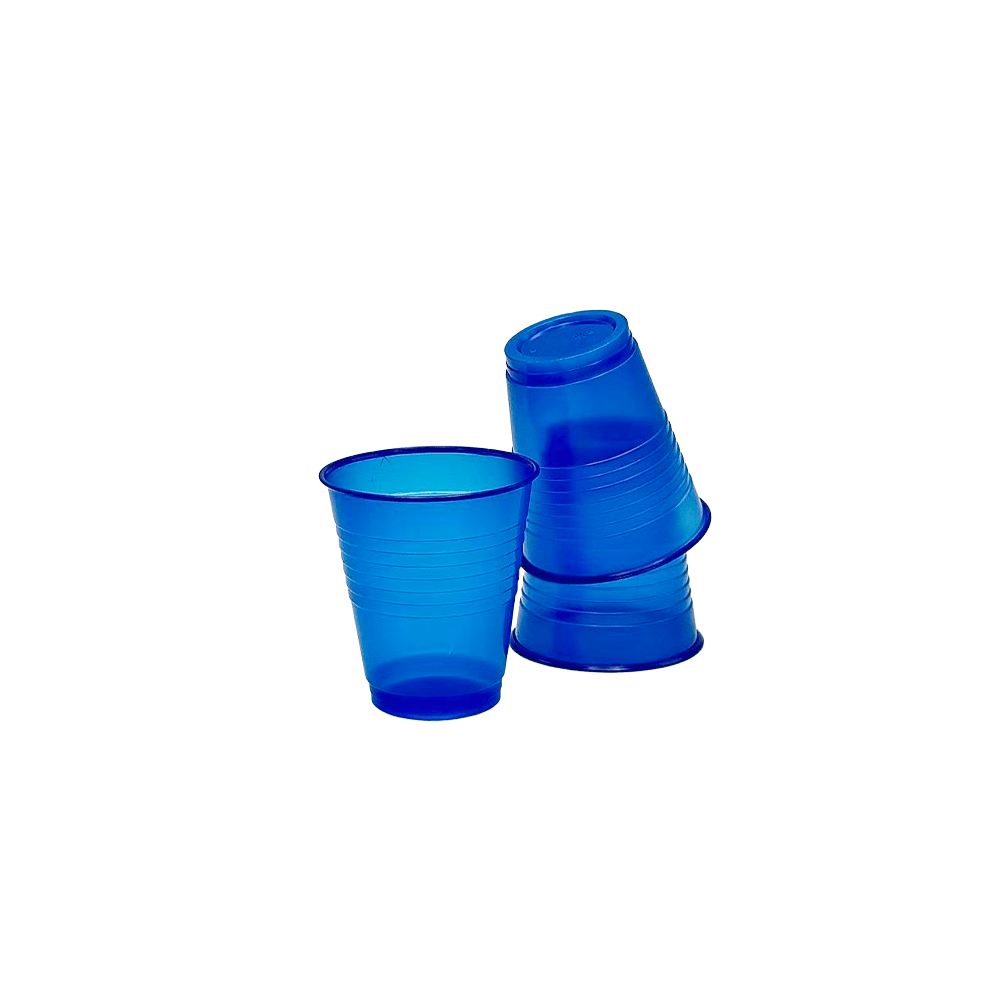 6oz/180mL Blue Plastic Water Cup - 40/PKT - TEM IMPORTS™