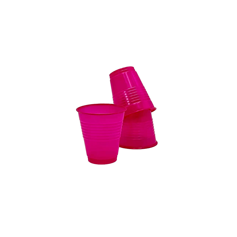 6oz/180mL Magenta Plastic Water Cup - 40/PKT - TEM IMPORTS™