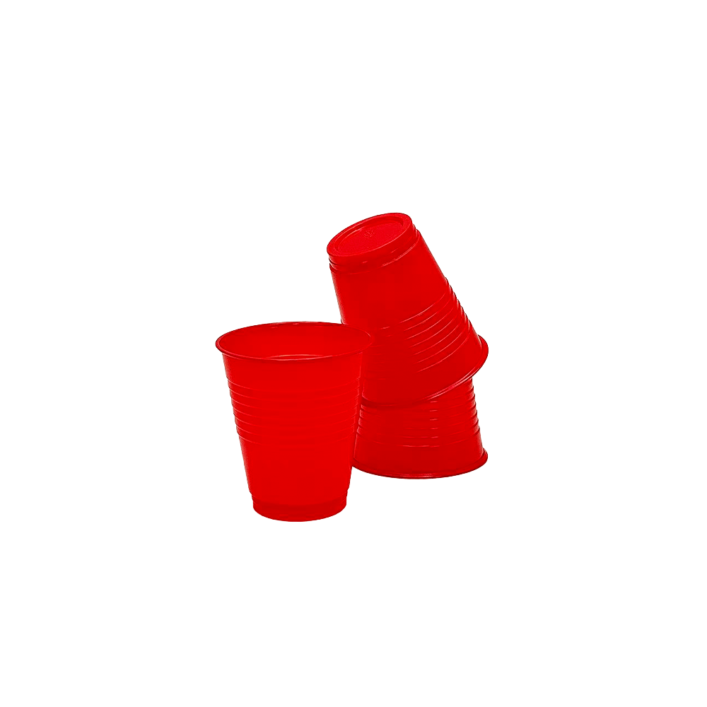 6oz/180mL Red Plastic Water Cup - 40/PKT - TEM IMPORTS™