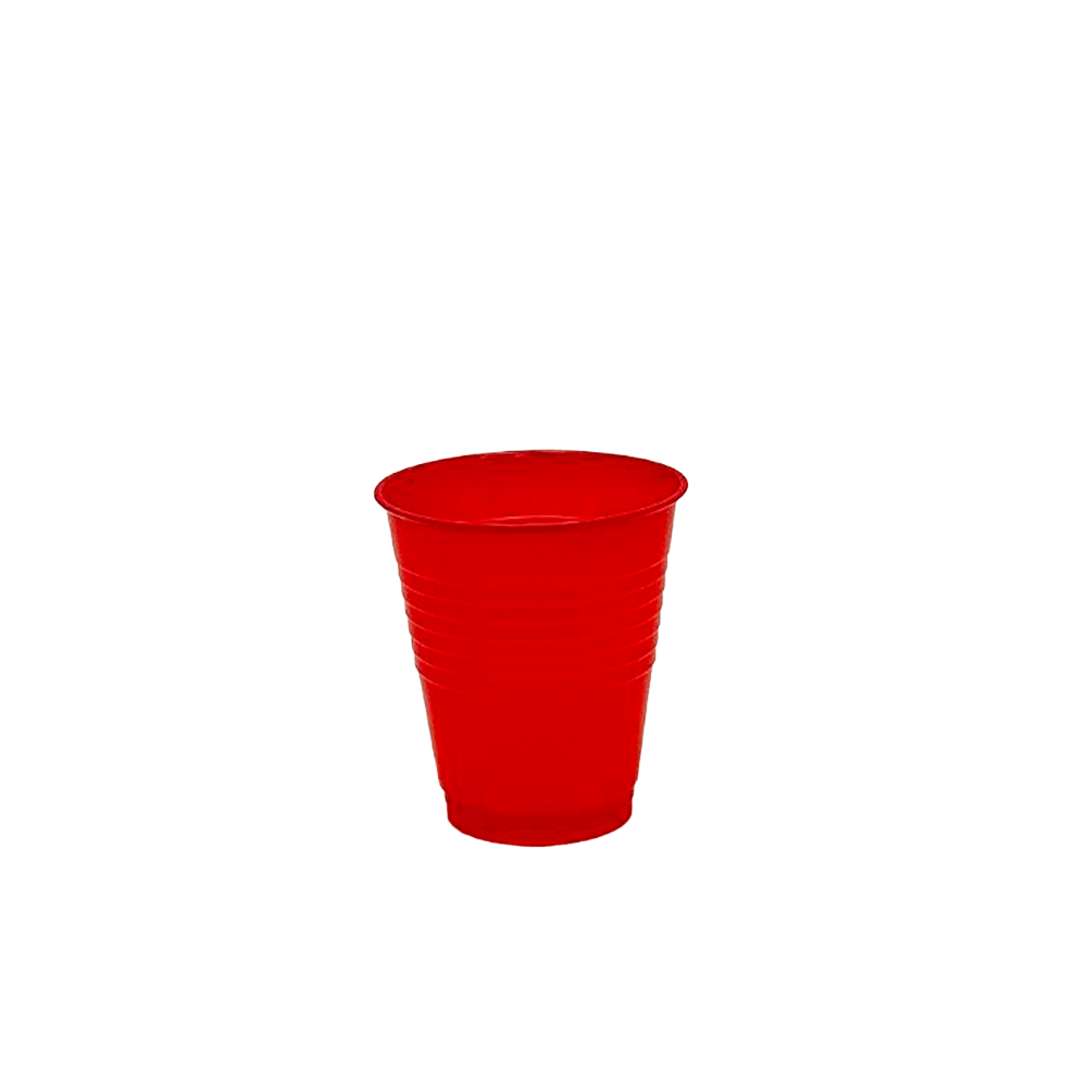 6oz/180mL Red Plastic Water Cup - 40/PKT - TEM IMPORTS™