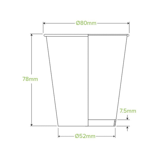6oz/230mL (80mm) Kraft Green Stripe Single Wall BioCup - 1000pcs/Ctn - TEM IMPORTS™