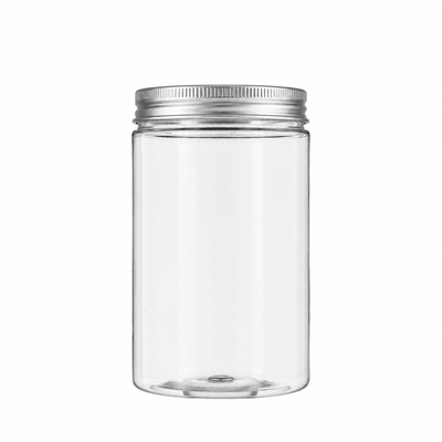 700mL Clear Plastic Jar – 83mm Neck, Straight-Sided with Metal Lid - TEM IMPORTS™