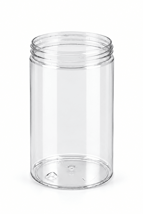 700mL Clear Plastic Jar – 83mm Neck, Straight-Sided with Metal Lid - TEM IMPORTS™
