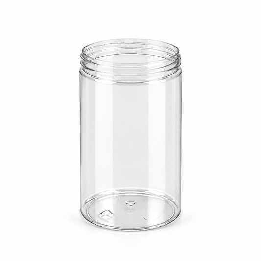 700mL Clear Plastic Jar – 83mm Neck, Straight-Sided with Metal Lid - TEM IMPORTS™