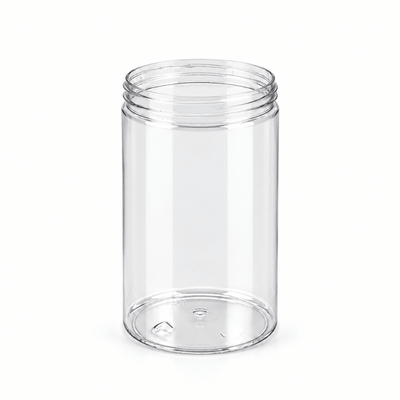 700mL Clear Plastic Jar – 83mm Neck, Straight-Sided with Metal Lid - TEM IMPORTS™