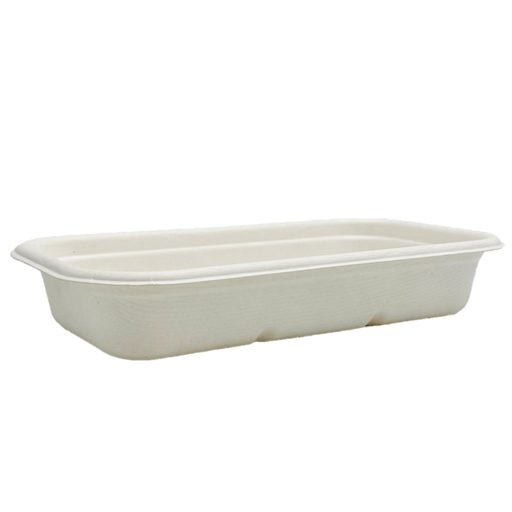 700mL White Sugarcane Rectangular Tray - TEM IMPORTS™