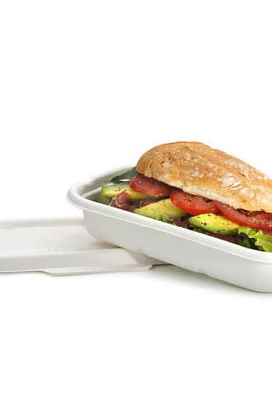 700mL White Sugarcane Rectangular Tray - TEM IMPORTS™