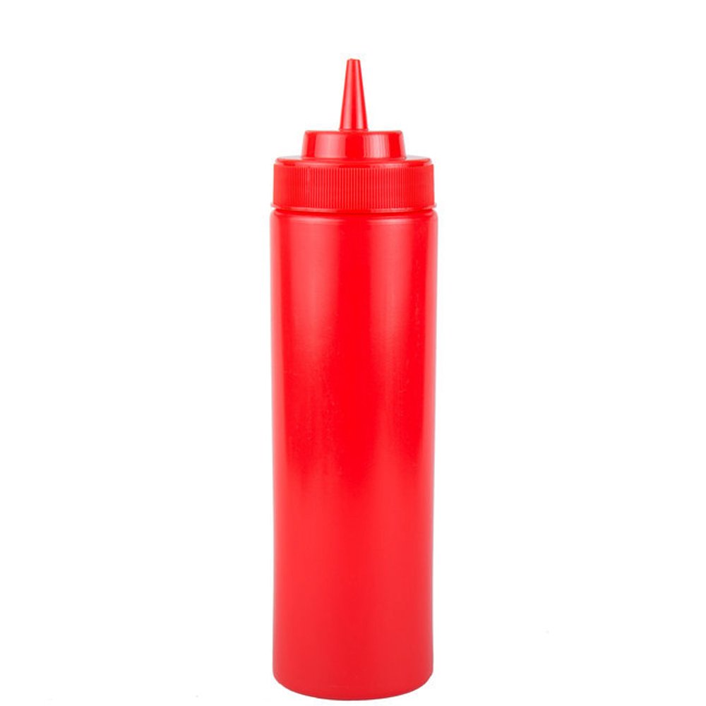 708mL Red Plastic Squeeze Bottle Wide Mouth - TEM IMPORTS™