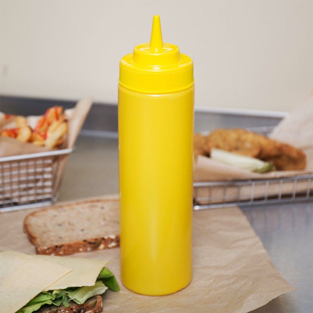 708mL Yellow Plastic Squeeze Bottle Wide Mouth - TEM IMPORTS™