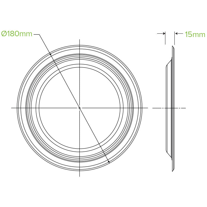 7"/180mm Round Plant Fibre Plate - 1000pcs/Ctn - TEM IMPORTS™