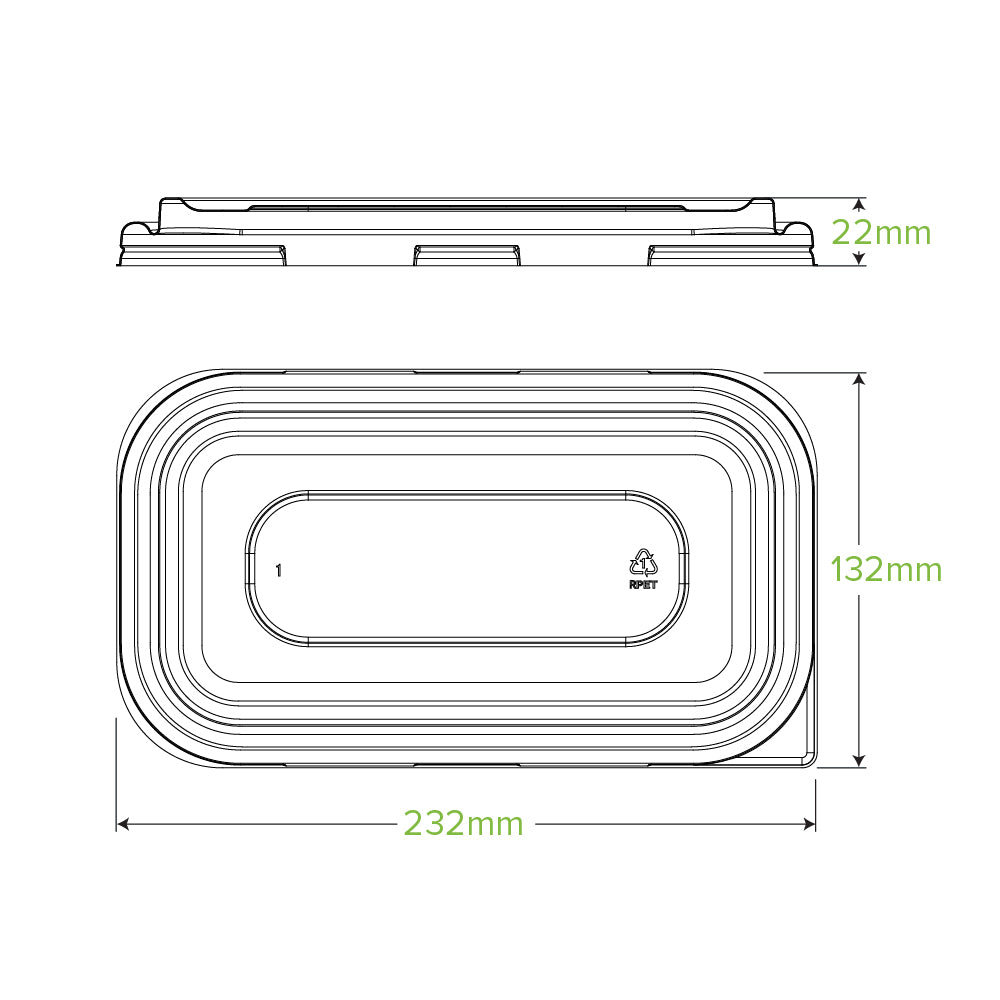 750 & 1000mL Clear RPET Takeaway Lid - 500pcs/Ctn - TEM IMPORTS™