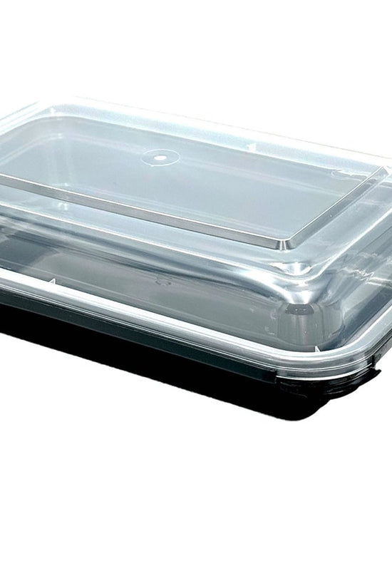 750mL Black Rectangular Tamper Proof Container With Clear Lid - TEM IMPORTS™