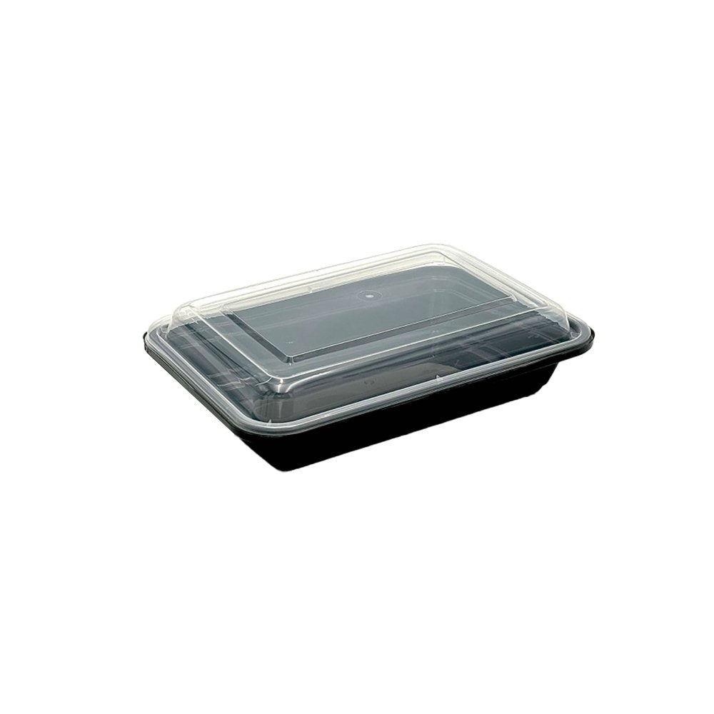 750mL Black Rectangular Tamper Proof Container With Clear Lid - TEM IMPORTS™