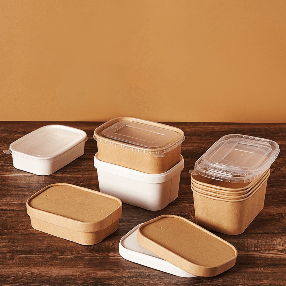 750mL PLA Coated Kraft Rectangular Container - TEM IMPORTS™