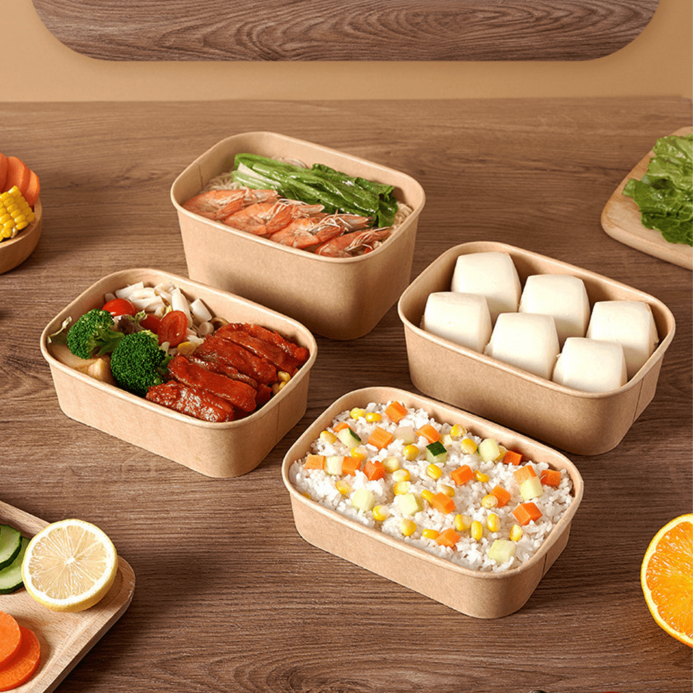 750mL PLA Coated Kraft Rectangular Container - TEM IMPORTS™