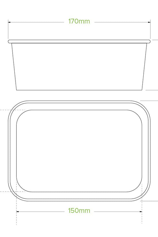 750mL White BioBoard Takeaway Base - 300pcs/Ctn - TEM IMPORTS™