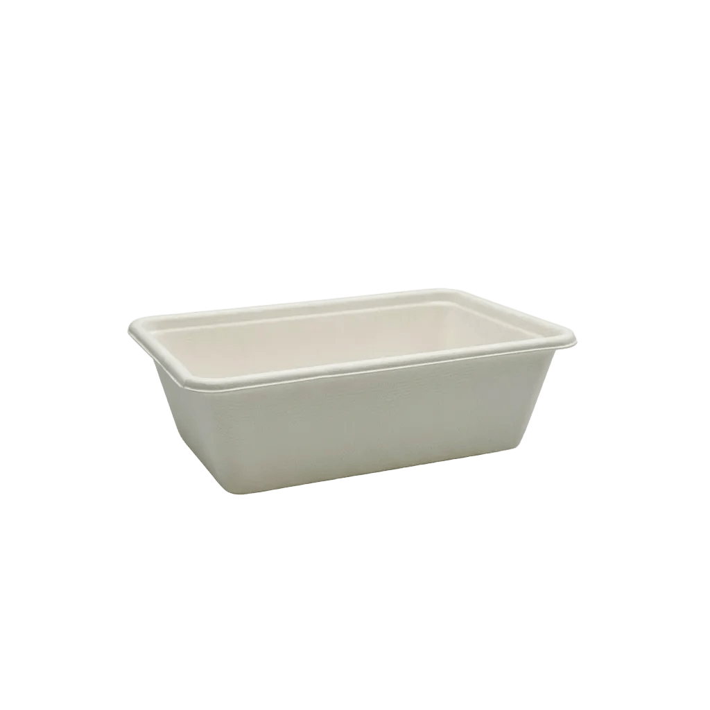 750mL White Sugarcane Rectangular Takeaway Container (Carton of 500) - TEM IMPORTS™