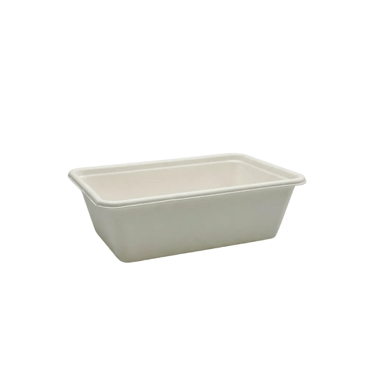750mL White Sugarcane Rectangular Takeaway Container (Carton of 500) - TEM IMPORTS™