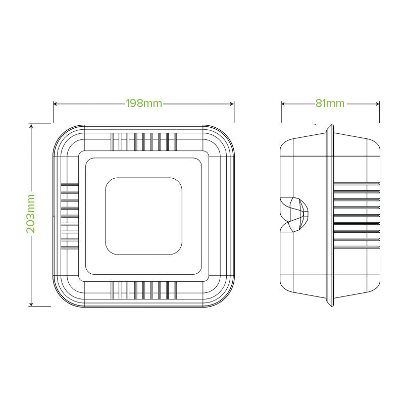 7.8x8x3" White Plant Fibre Clamshell - 200pcs/Ctn - TEM IMPORTS™