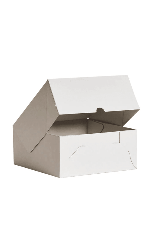 8" Inch Tall Easy Fold White Corrugated Cake Box - 100/CTN - TEM IMPORTS™