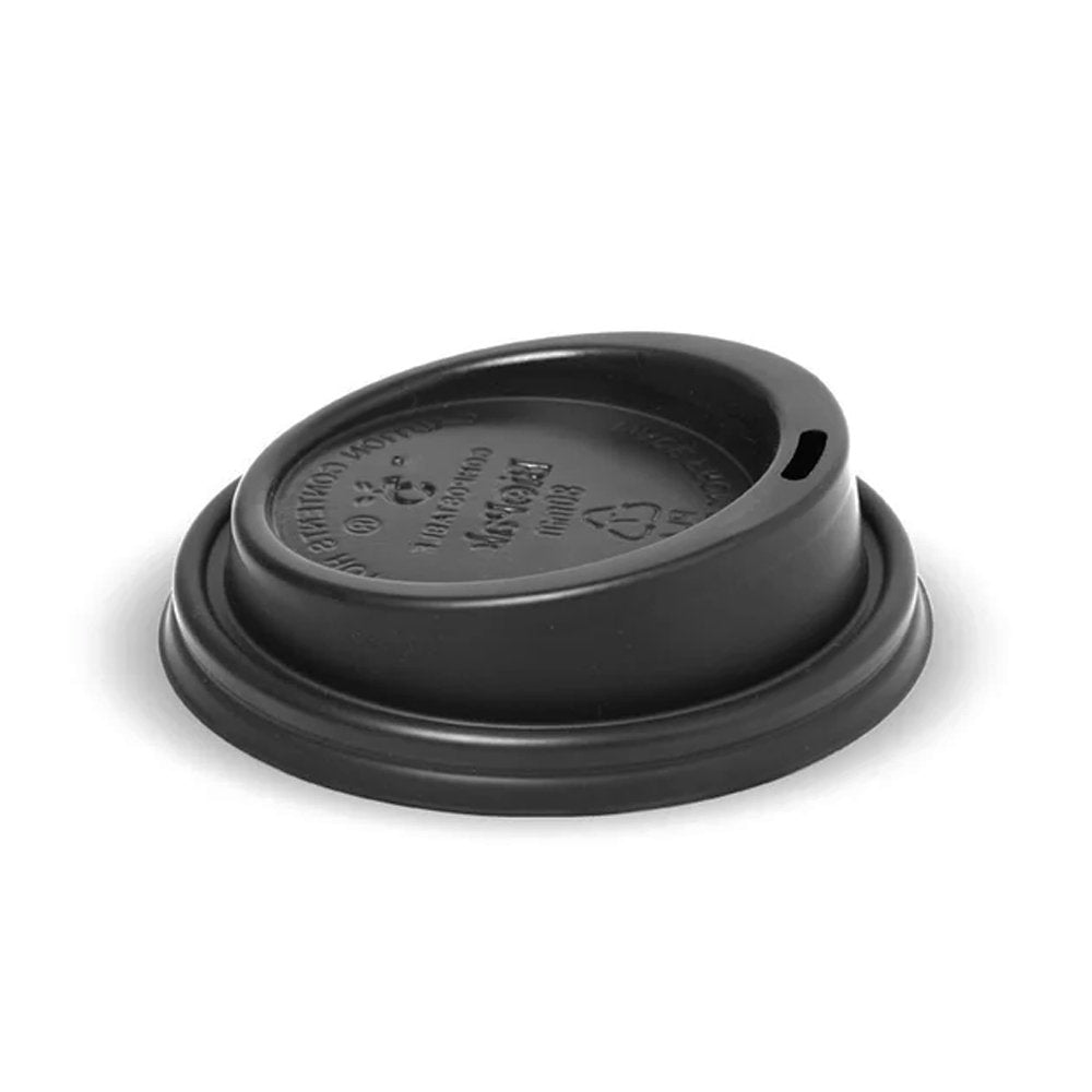 80mm Small Black PLA BioCup Lid - 1000pcs/Ctn - TEM IMPORTS™