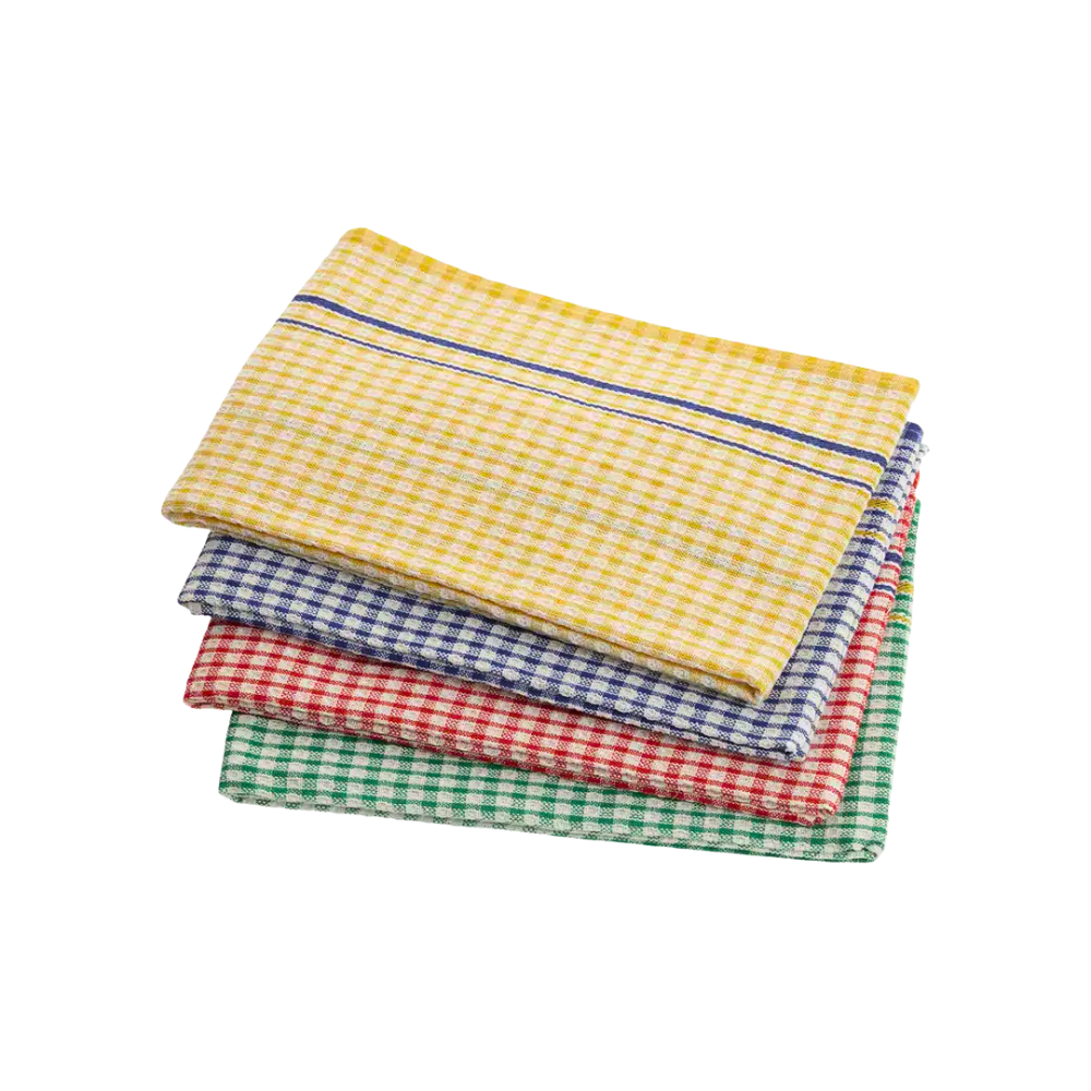KH Megachef® Checked Teatowel 60cmx90cm - Mix Pack (Pack of 12)