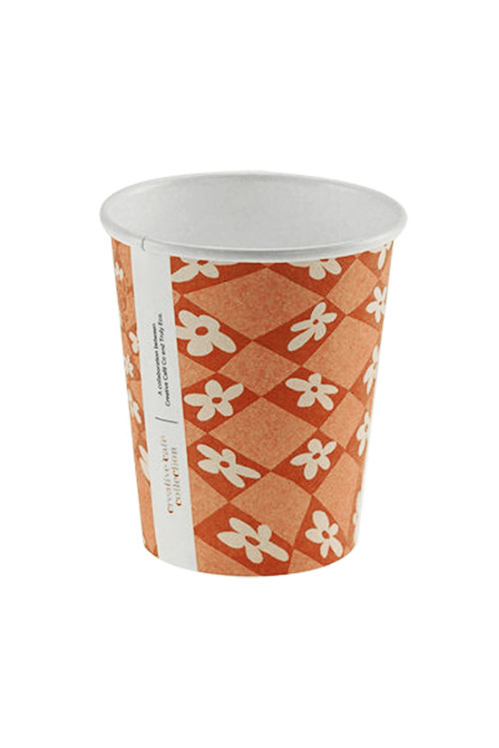 8oz (80mm) Cafe Collection Art Single Wall Paper Coffee Cup - 1000/CTN - TEM IMPORTS™