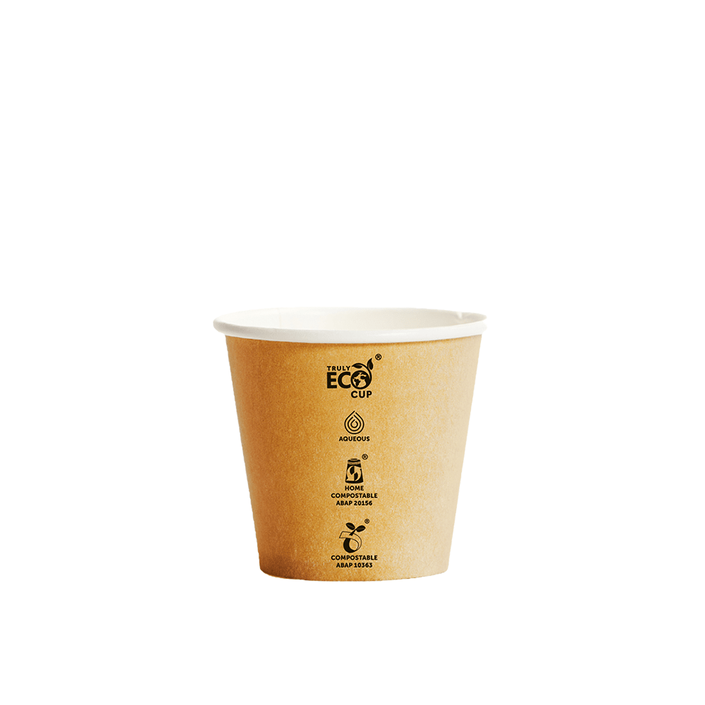 8oz (90mm) Truly Eco® Aqueous Single Wall Paper Cup Kraft Printed - 1000/CTN - TEM IMPORTS™