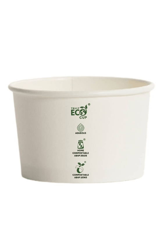 8oz Aqueous Coated Ice Cream Truly Eco Cup White - 1000/CTN - TEM IMPORTS™