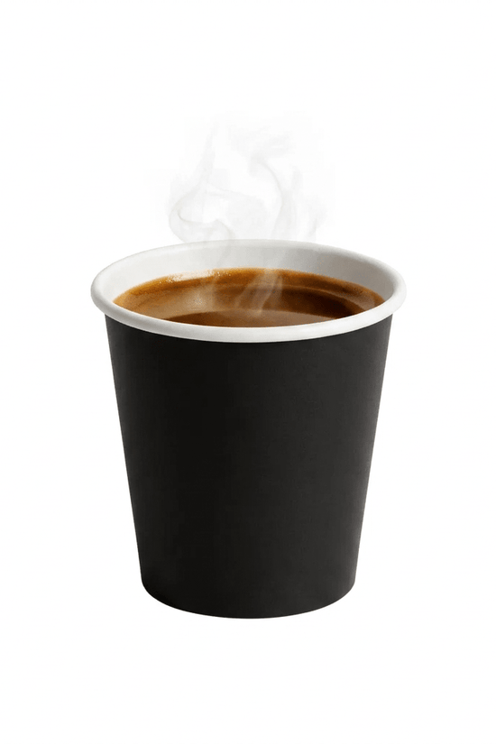 8oz Black PE-Coated Single Wall Paper Cups - 90mm Rim - TEM IMPORTS™