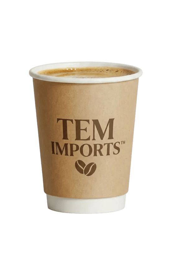 8oz Kraft Double Wall Paper Coffee Cup - 90mm Rim (Carton of 500) - TEM IMPORTS™