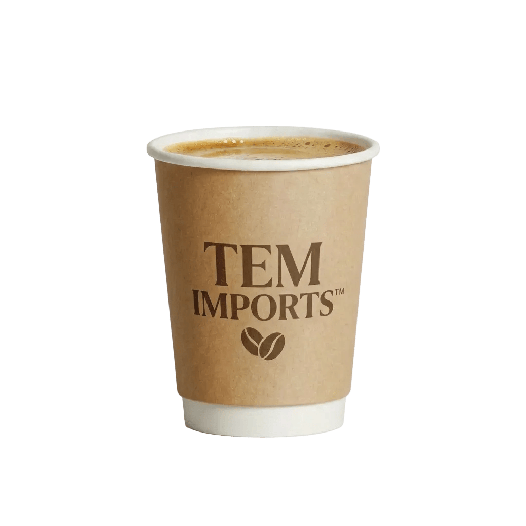 8oz Kraft Double Wall Paper Coffee Cup - 90mm Rim (Carton of 500) - TEM IMPORTS™
